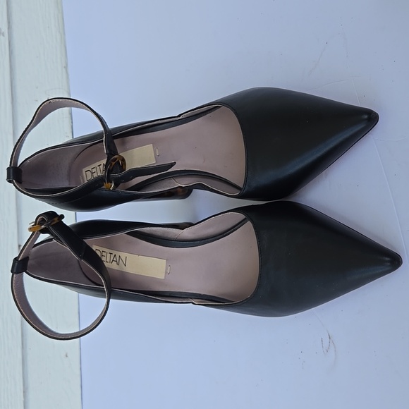 Deltan Black Heels Stylish Stilettos Block Heel Pump Sise 39 - Picture 2 of 12